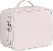 Travel Makeup Bag - Large Capacity Travel Makeup Case | Portable Double Layer Make Up Case with Divider and Handle Toiletry Pouches for Brush, Traveling & Birthday