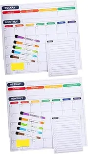 minkissy 2 Sets the pet magnetic fridge writing board small dry erase boards plastic board for fridge magnetic to do list for fridge Rubber soft magnetic