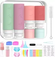 26 Pcs Travel Bottles Set for Toiletries, Squeezable Travel Bottles for Toiletri