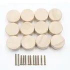 12X Wooden Cabinets Pull Handles Kitchen Cupboard Door Drawer Knobs With Screws