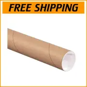 Heavy-Duty Mailing Tubes with Caps, 24" x 2" - Pack of 50 for Secure Storage