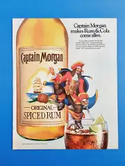 Captain Morgan Rum & Cola Vintage Magazine Advert Advertising Original 80s