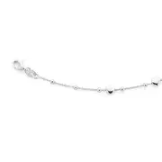 Silver Mult-heart Beaded Bracelet