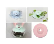3pcs Bathroom Sink Strainer Drain Filter (pink)