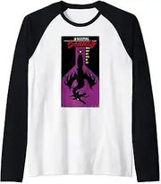 Disney Sleeping Beauty Maleficent VHS Style Cover Poster Raglan Baseball Tee