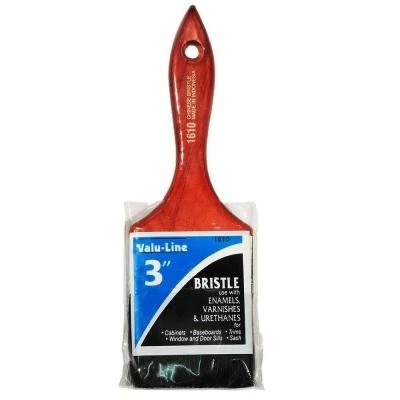 Valu-Line 3" Flat Black Chinese Bristle Brush, PB-832-3, Qty. 12 per Box