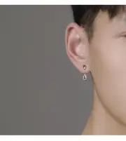 925 Silver Plated Teardrop Stud Earrings for Men Women,Punk Hip Hop Earrings