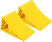 SOLUSTRE 2pcs Car Block Camper Wheel Chock Leveling Blocks Ramp Rv Wheel Chock Vehicle Ramp Wheel Chocks Wheel Chocks for Rv Trailer Trucks Threshold Ramp Trailers Wheel Chock Abs