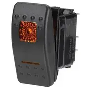 Narva Illuminated Sealed Rocker Switch - Amber, 12V