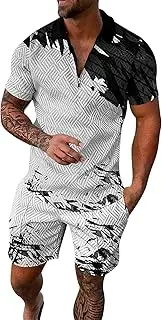 [Generic] Man Tuxedo Suits Casual Shirt and Shorts Sets Two Summer Outfits Zip Tracksuit Set Nigerian Suits for Men