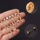 Zircon Crystal Cartilage Earring Conch Tragus Helix Cartilage Piercing Ear Stud