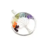 Chakra Pendant - Tree of Life Pendant - Silver Wire Wrapped Pendant
