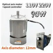 220V 110V Optical Axis Deceleration Geared 90W AC Motor With Speed Controller