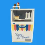 MINIATURE DOLLHOUSE 1:12 SCALE SMALL ICE CREAM DISPLAY CABINET DECORATED - CH3SM