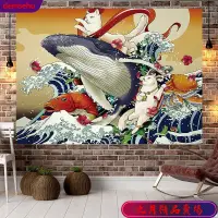 在飛比找蝦皮購物優惠-【九月】一件免運 優選好物日式海浪魚浮世繪墻壁裝飾品墻上掛件