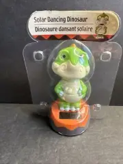 Solar Powered Dancing Toy Bobble Head Green Dinosaur
