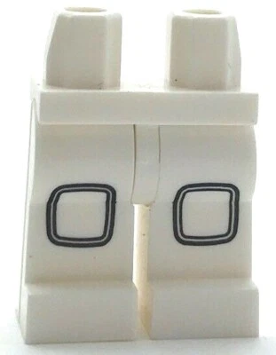 Lego New White Minifigure Hips and Legs Black Knee Pads Pants Piece