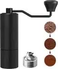 Manual Stainless Steel Burr Coffee Grinder 20g Double Bearing Positioning Black