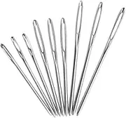 BEBEMOKO Quality Hand-Sewn Sweater Knitting Hat Needles Big Hole Large Eye Steel Needles 9 Sizes Perfect for Sewing Crafting
