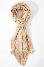 Wheat Fields Metallic Scarf--PRI-PVX328-02