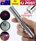 3 in1 Mini LED UV Torch USB Rechargeable Pen Light Flashlight Laser Pointer Lamp