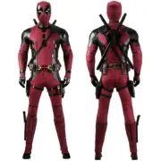 New Deadpool 3 Wade Wilson Jumpsuit Cosplay Costume Mr. Pool Red Suit Set Outfit