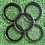 5 - Air-Tite Coin Capsules with Black Ring for Morgan Silver Dollar