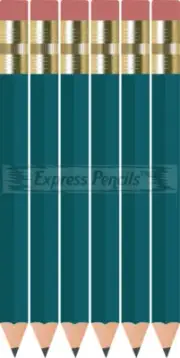 48 Teal Half mini short golf Hexagon #2 pencil Eraser Sharpen ExpressPencilsTM