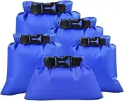 [Generic] 5 Pcs Storage Bags Dry Sacks Phone Camera Storage Bags for Drifting Water Sports Blue