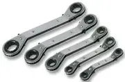 DURATOOL Offset Ratchet Ring Spanner Set Steel Metric 5 Pieces