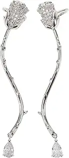 [SHERCHPRY] 2pcs Zircon Ear Clip Flat Back Earrings for Women Hoop Earring Clips Non Piercing