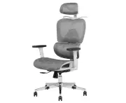 Advwin Office Chair Mesh High Back Desk Chair Computer Chairs White + Gray