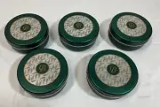 5 Vintage Claire Burke Oh Christmas Tree Perfumed Candle Tins 8oz Each NEW