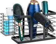 [YUET] Hair Dryer Holder Station/Wall Mounted, With Self Adhesive Pads No Drill, Hairdryer Tools Organizer,Hair Accessories Organiser Storage for Hair Brushes,Straightener, Flat Iron,Curling Wand Black