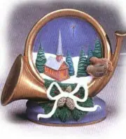 Christmas Silent Night French Horn w/Night Light Ready to Paint Bisque