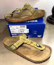 New BIRKENSTOCK Gizeh Braided green olive oiled leather sandals 39 US 8 R/W