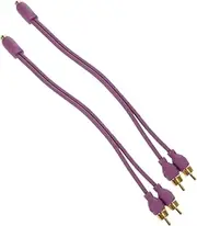 ASAKKURA 2pcs Car Audio Splitter Cable RCA Y Adapter for Amplifier Subwoofer Durable Construction Enhances Sound Clarity Bass Depth Compatible with Various Car Audio Systems