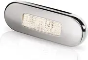 Hella 2XT980869401 MD12/24 12-24V Polished Stainless Steel Rim Courtesy Lamp, Warm White