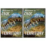 2x AFN Aluminium 40cm Tin Sign Croc Territory Wall Hanging Decor Fishing Signage