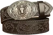 [ESOMAVRIX] Fashionable Men's Leather Belt Automatic Buckles Leather Belt Adjustable Belt for Everyday Styles/2027