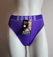Bonds Originals Ladies WQRP URB Royal Business Retro Rib Hi Bikini Brief Size 12