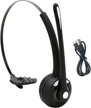 Rechargeable Bluetooth 5.0 Headset with Microphone, Noise-Cancelling Ear Headphones