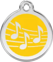 Red Dingo Music Yellow Tag - Lifetime Guarantee - Cat, Dog, Pet ID Tag Engraved