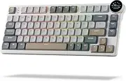 RK ROYAL KLUDGE N80 Low-Profile Mechanical Keyboard w/Smart Display Screen & Knob, Top Mount 75% Wireless Keyboard BT/2.4G/USB-C, Software Support, Massive Battery, 80 Keys, Quiet Linear Red Switches