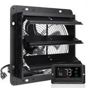 VEVOR Shutter Exhaust Fan, 254mm / 10inch with Temperature Humidity Controller, EC-motor, 843 CFM, Variable Speed Adjustable Wall Mount Attic Fan, Ve