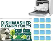 Active Dishwasher Cleaner Tablets | Dishwasher Cleaning Tablets Pods Smell Eliminator - Descaler Deep Cleaning, Odor Eliminator for Limescale, Stains, Mineral Buildups