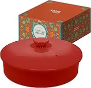 Chef Tacos Ceramic Tortilla Warmer, Microwavable, 20 cm (8-Inch), Tortilla Holder Container, Pancake Keeper, Best for Storage Tortilleros, with Lid (Red)