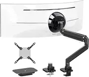 17"-57" Ultrawide Monitor Arm - Premium Aluminum Single Monitor Stand Desk Mount with Gas Spring, Support up to 27kg, VESA 75x75 to 200x200