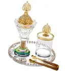 Glass Incense Burner Set Ramadan Decoration for Home Fragrance Yoga Wedding