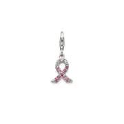 Sterling Silver Awareness Pink Tourmaline w/Lobster Clasp Charm